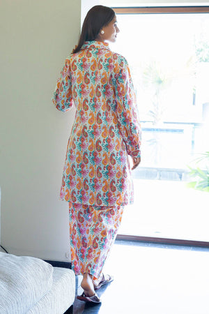 Paisley Print Band Collar Coord Set - Visramaa