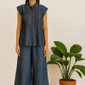 Denim Embroidered Co-ord Set