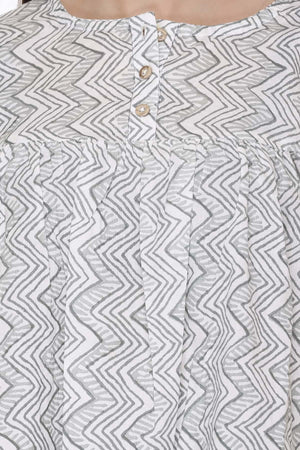 Grey Zigzag Stripes Nightsuit - Visramaa