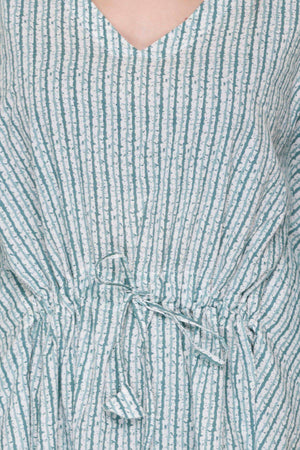 Green Stripes Kaftan Coord Set - Visramaa