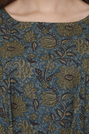 Peacock green Printed (high low) Coord Set - Visramaa