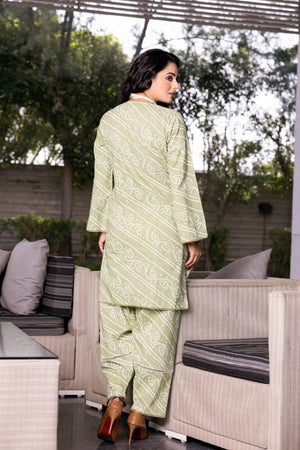 Green Printed Potli buttons Coordset - Visramaa