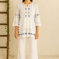 White Cotton Embroidered Co-ord Set