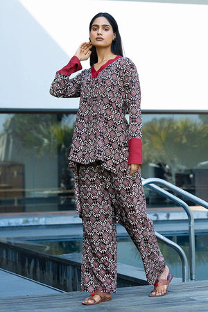 black Red High Low Coord Set - Visramaa