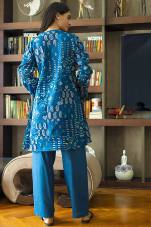 Blue Block Print Blue Coord Set - Visramaa