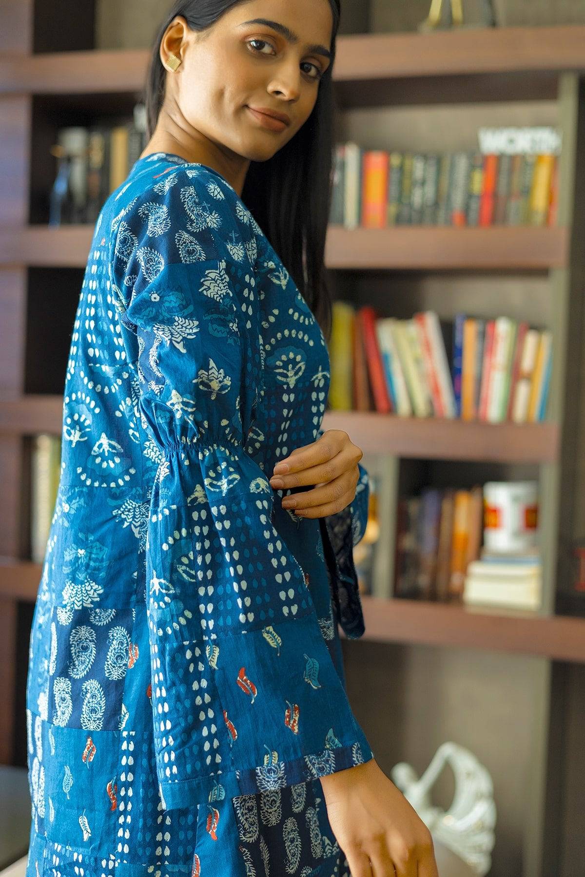 Blue Block Print Blue Coord Set - Visramaa