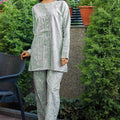 Frill Style Green Stripe Night Suit - Visramaa