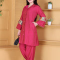 Raspberry Pink Cotton Silk Co-ord Set
