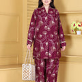 Wine Floral Co-ord Set (Vertican Silk)