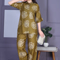 Olive Blossom Co-ord Set (Vertican Silk)