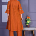 Burnt Orange Cotton Silk Co-ord Set