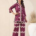 Wine Block Printered Co-Ord Set - Visramaa
