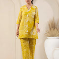 Line Yellow Printed Co-Ord Set Tassels - Visramaa
