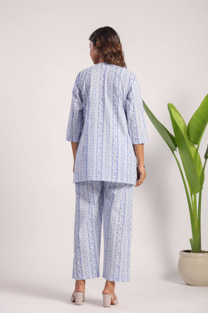 Sky blue cotton nightsuit - Visramaa