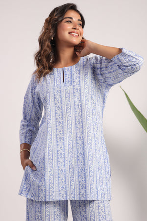 Sky blue cotton nightsuit - Visramaa