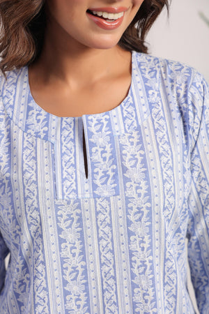 Sky blue cotton nightsuit - Visramaa