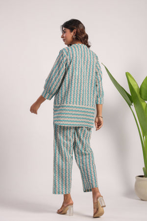 Ferozi cotton night suit - Visramaa