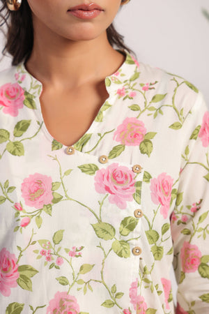 Pink Rose Print Coord Set - Visramaa