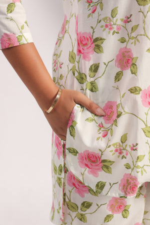 Pink Rose Print Coord Set - Visramaa