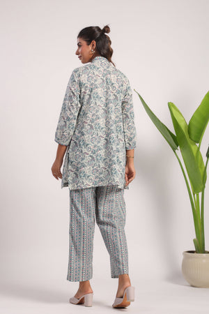 Sea green cotton nightsuit - Visramaa