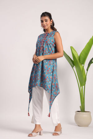 Ultra marine blue cotton coord set - Visramaa