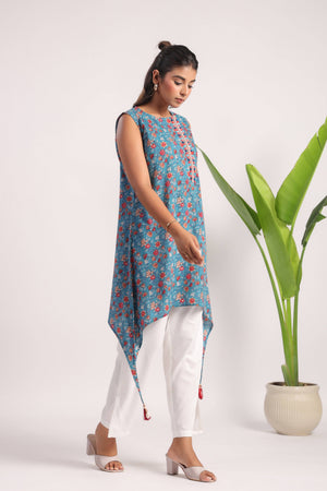 Ultra marine blue cotton coord set - Visramaa