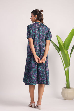 Purple cotton poplin dress - Visramaa