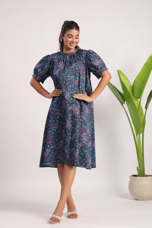 Purple cotton poplin dress - Visramaa