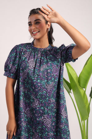 Purple cotton poplin dress - Visramaa