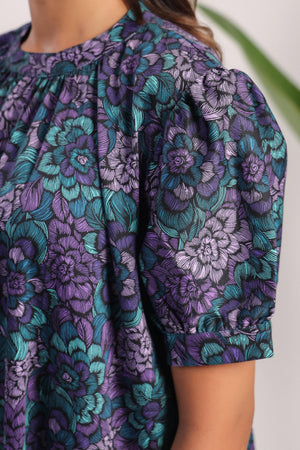 Purple cotton poplin dress - Visramaa