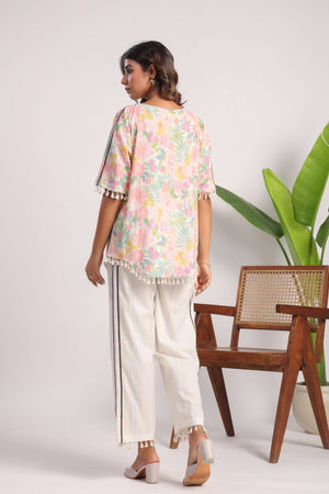 Floral printed pink coord set - Visramaa