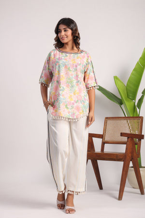 Floral printed pink coord set - Visramaa