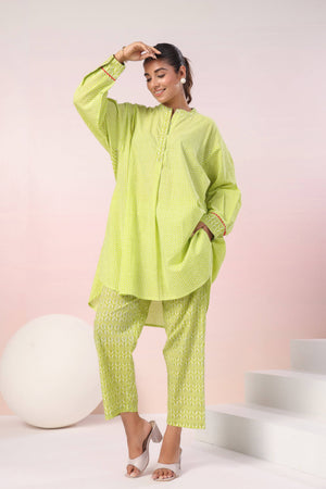 Fluorescent green cotton coord set - Visramaa