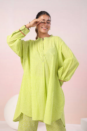 Fluorescent green cotton coord set - Visramaa