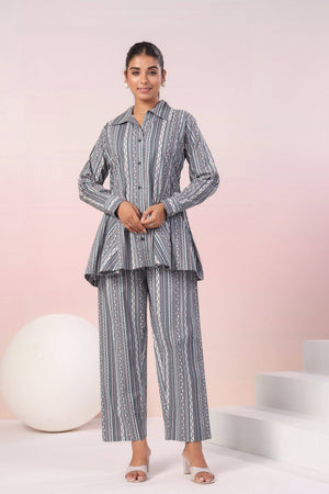 Grey cotton poplin coord set - Visramaa