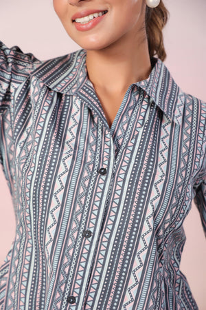 Grey cotton poplin coord set - Visramaa