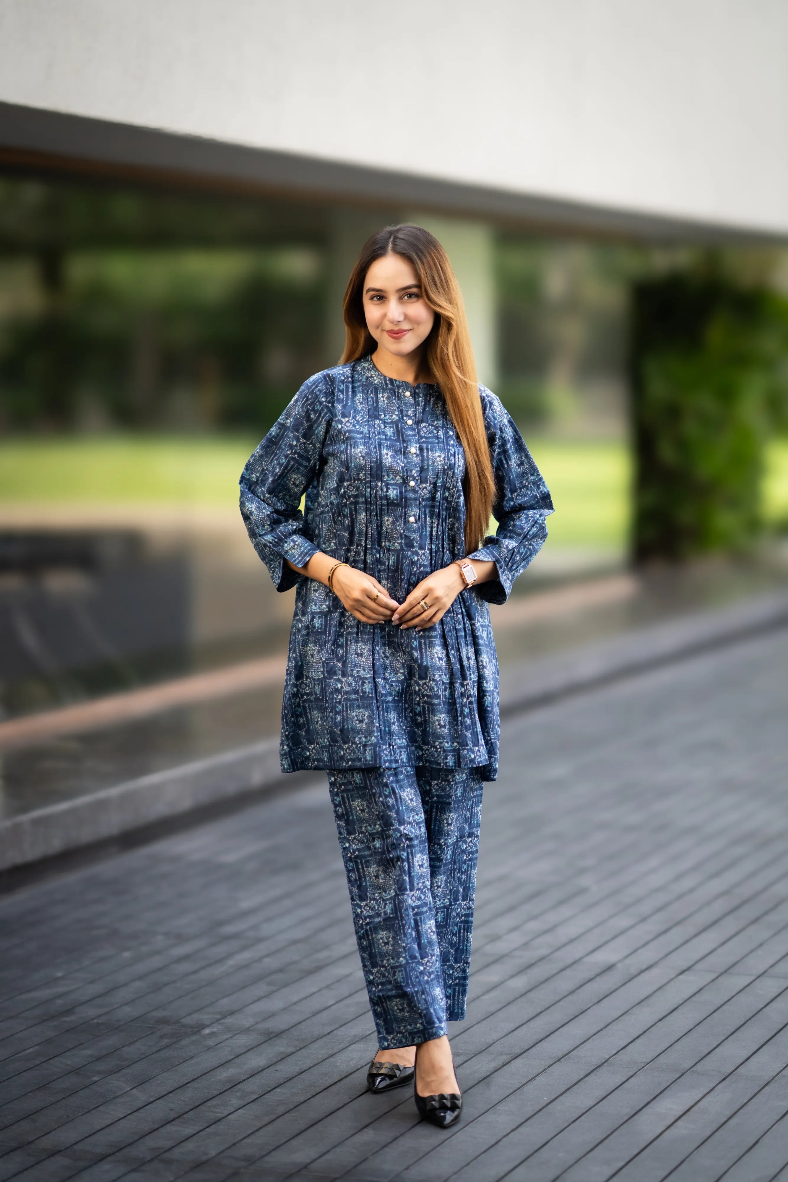 Wine Sanganeri Print Co-Ord Set
