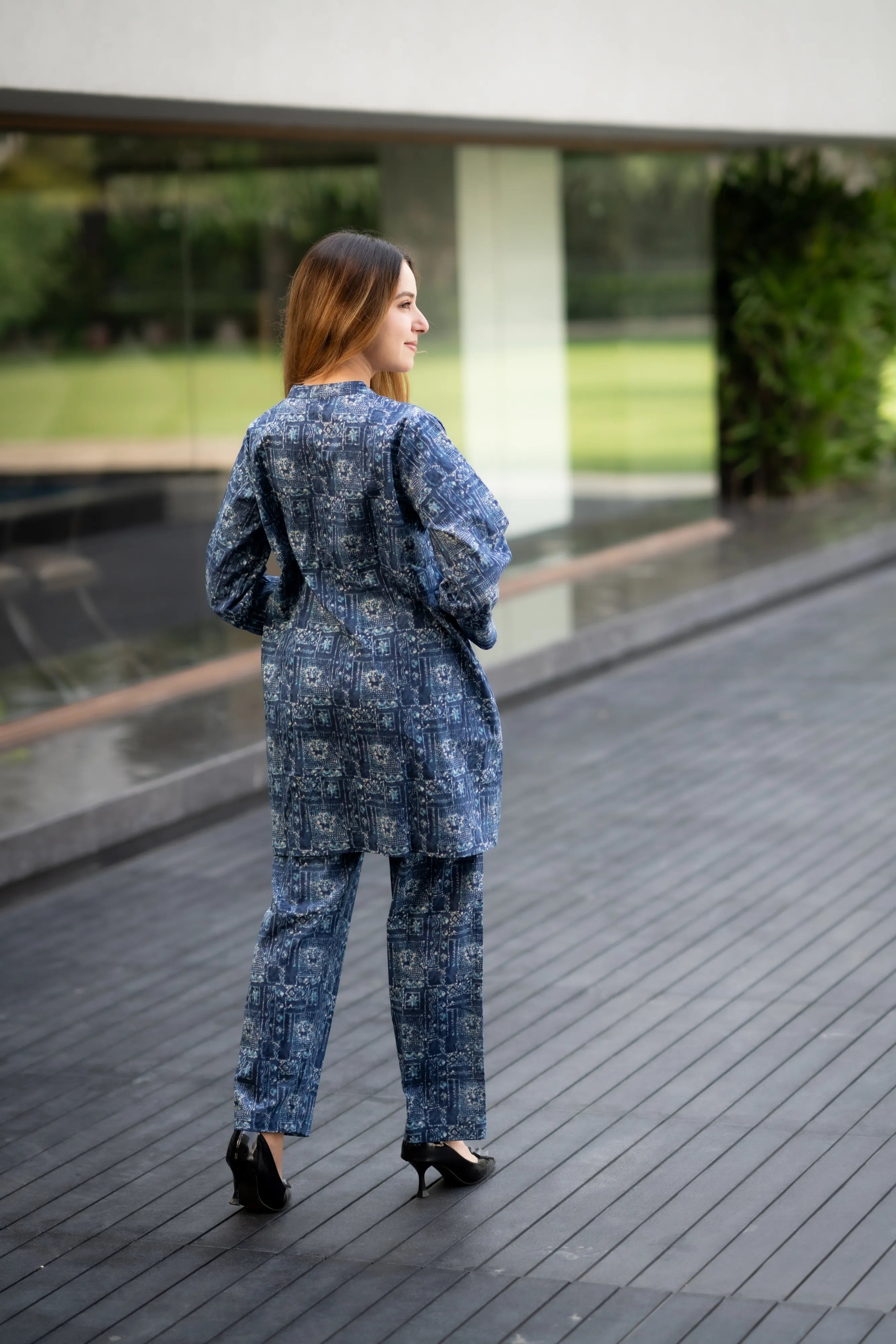 Wine Sanganeri Print Co-Ord Set