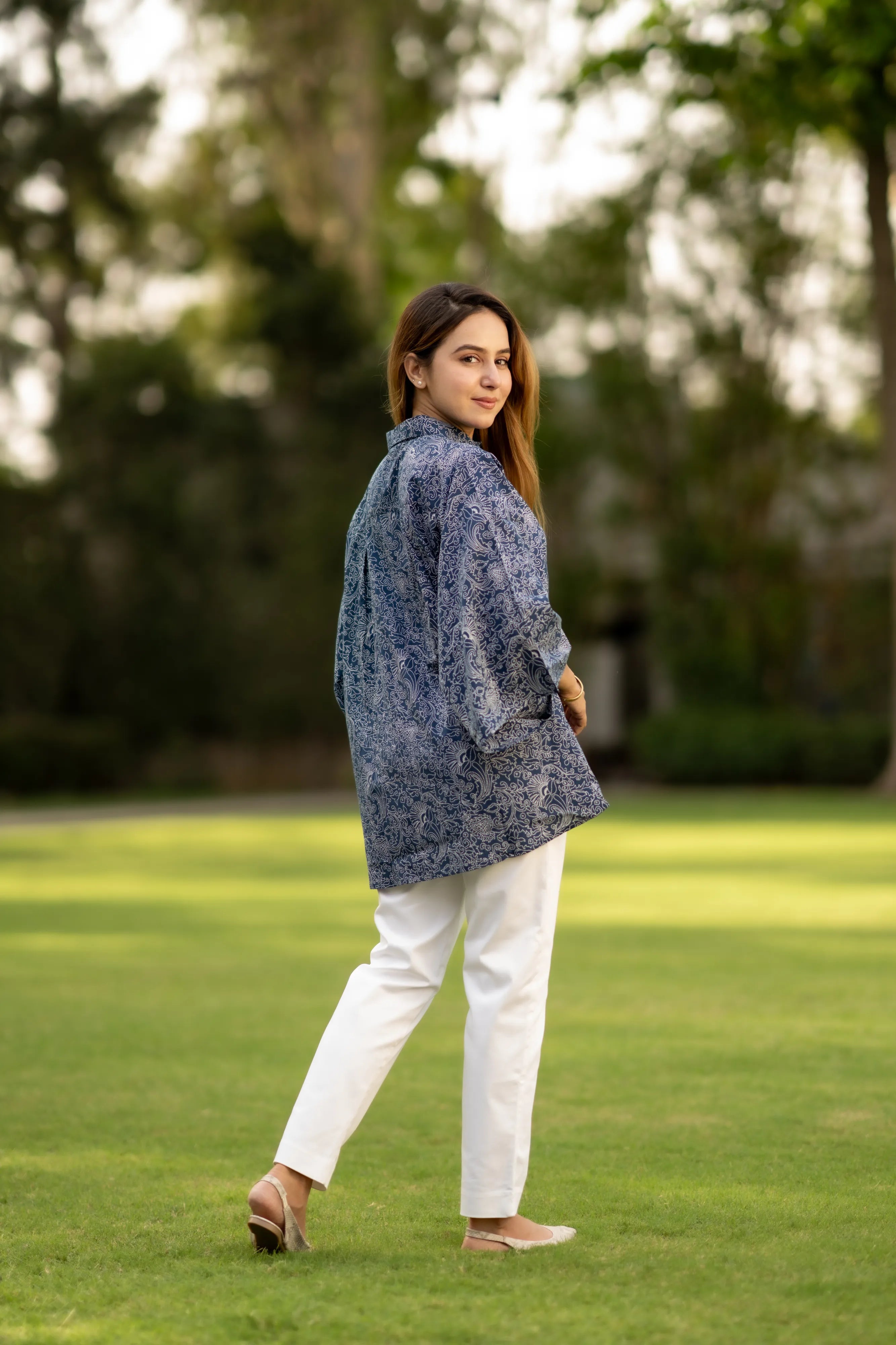 Royal Blue Kantha Shirt