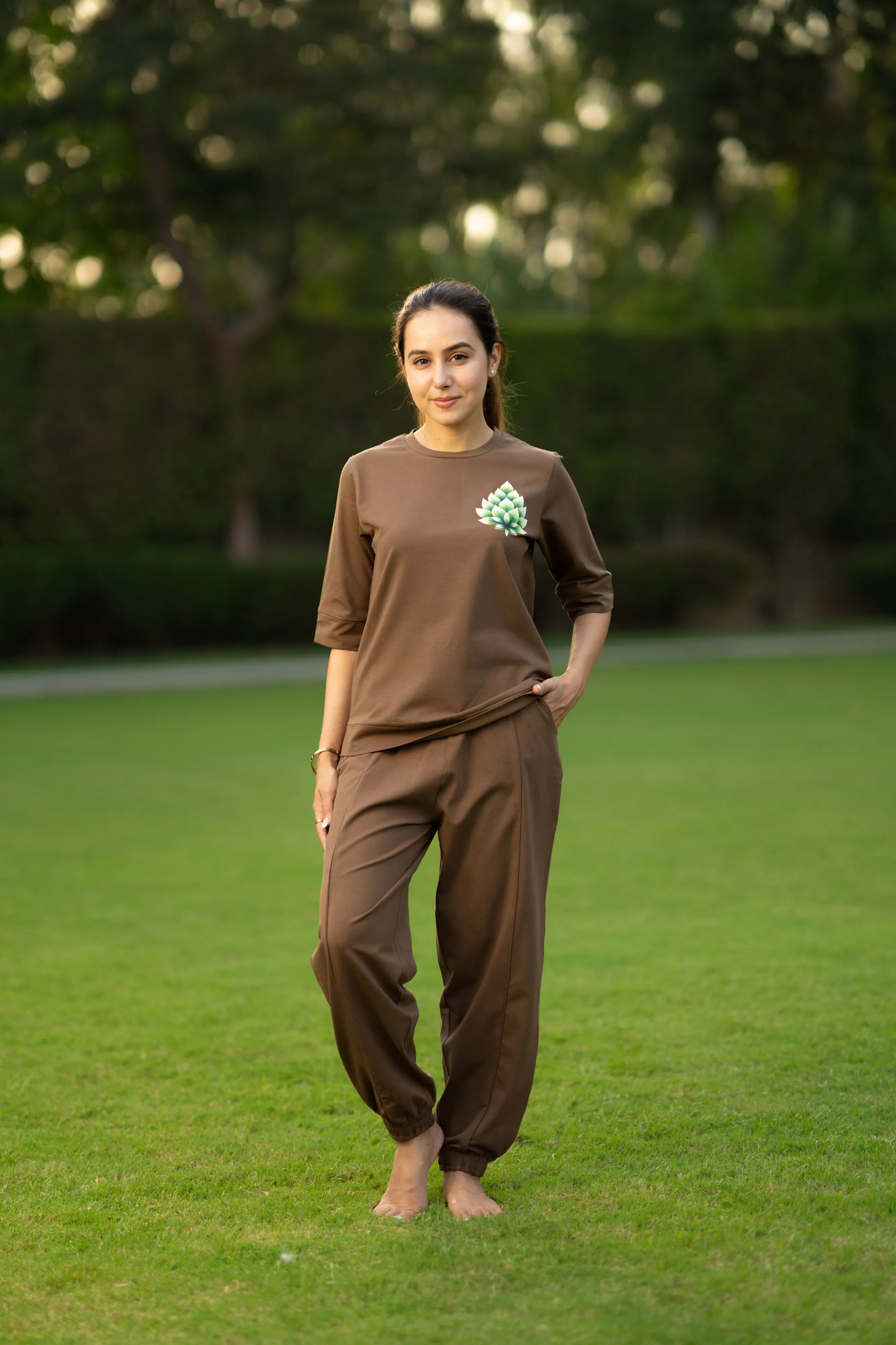 Earthy brown yoga set