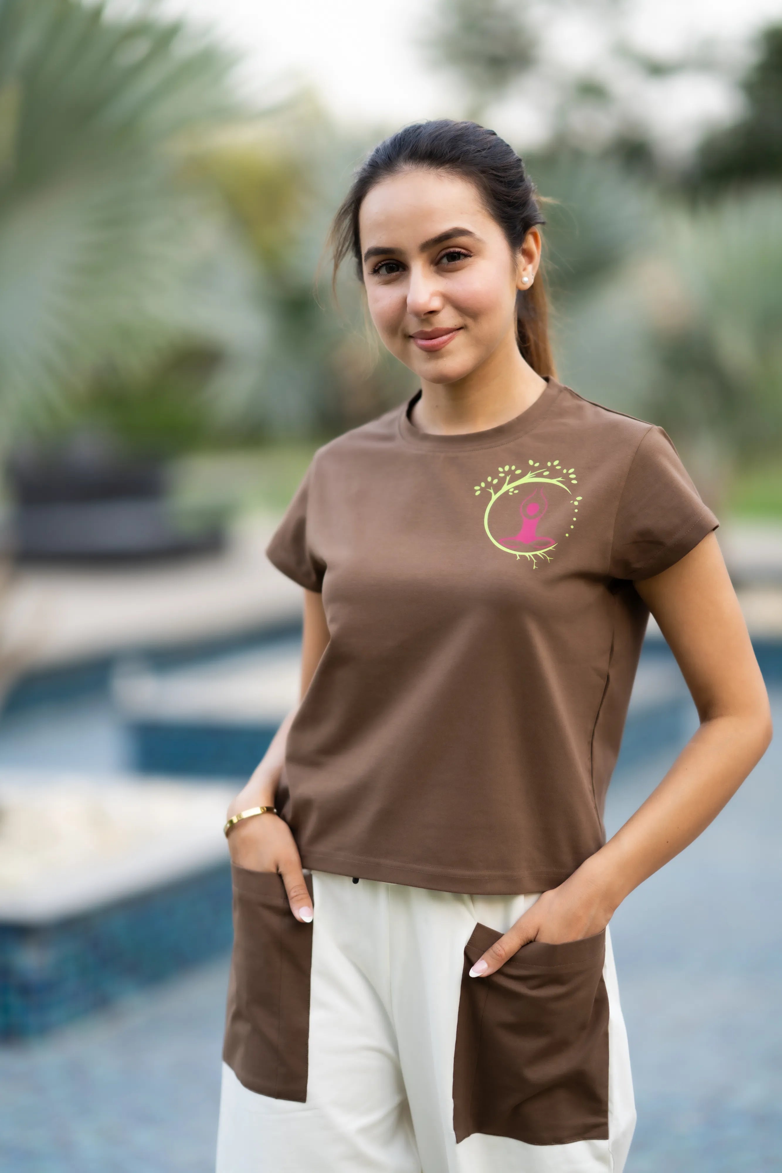 Earthy Brown & off white set