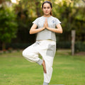 Cloudy grey crop top yoga set