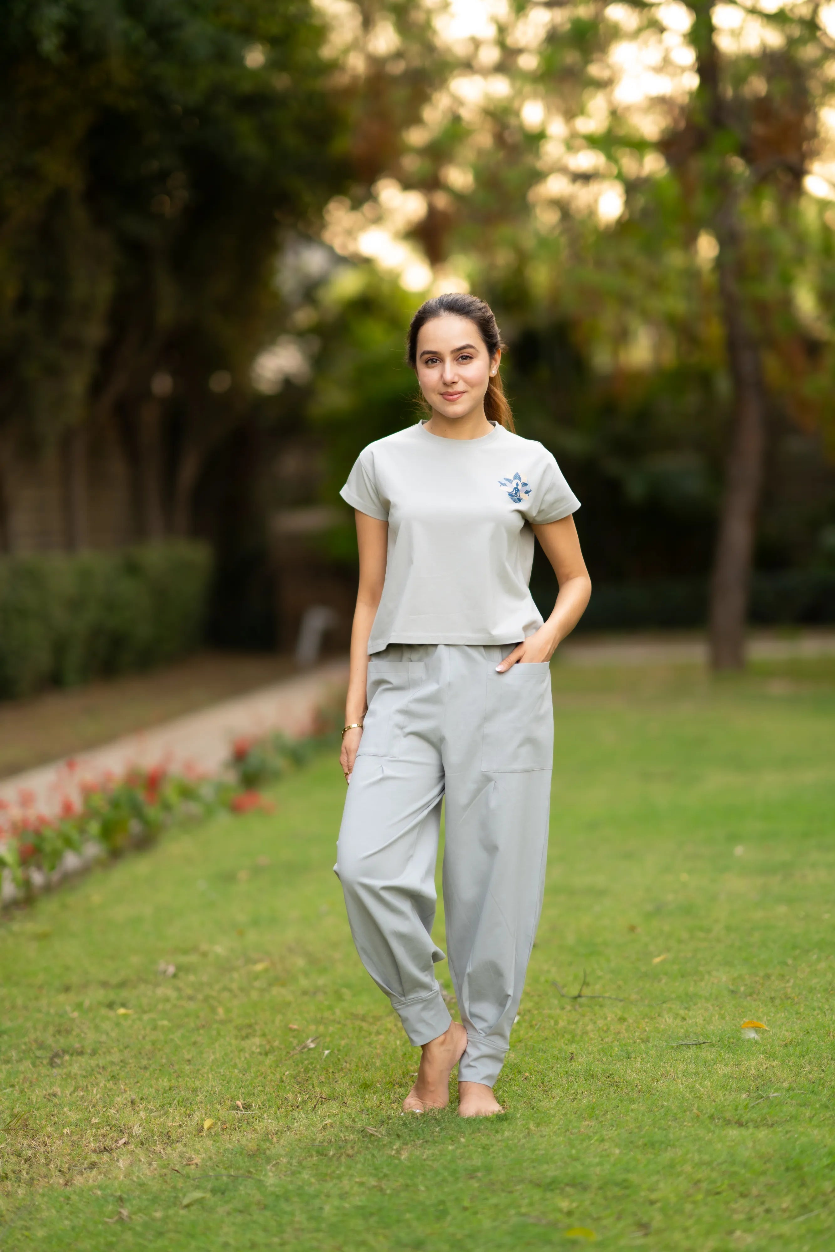 Cloudy grey yoga set