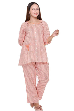 Orange Stripes Nightsuit - Visramaa