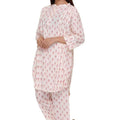 Peachy White- Paisley Print (Pleated) Coord Set - Visramaa