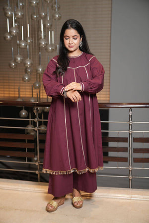 Maroon chanderi cotton - Visramaa
