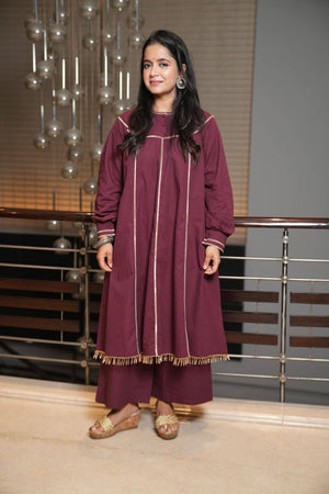 Maroon chanderi cotton - Visramaa