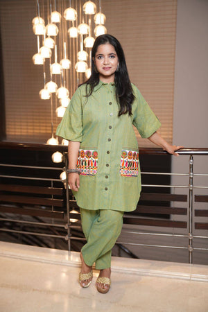 Green linen set - Visramaa
