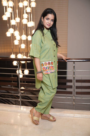 Green linen set - Visramaa