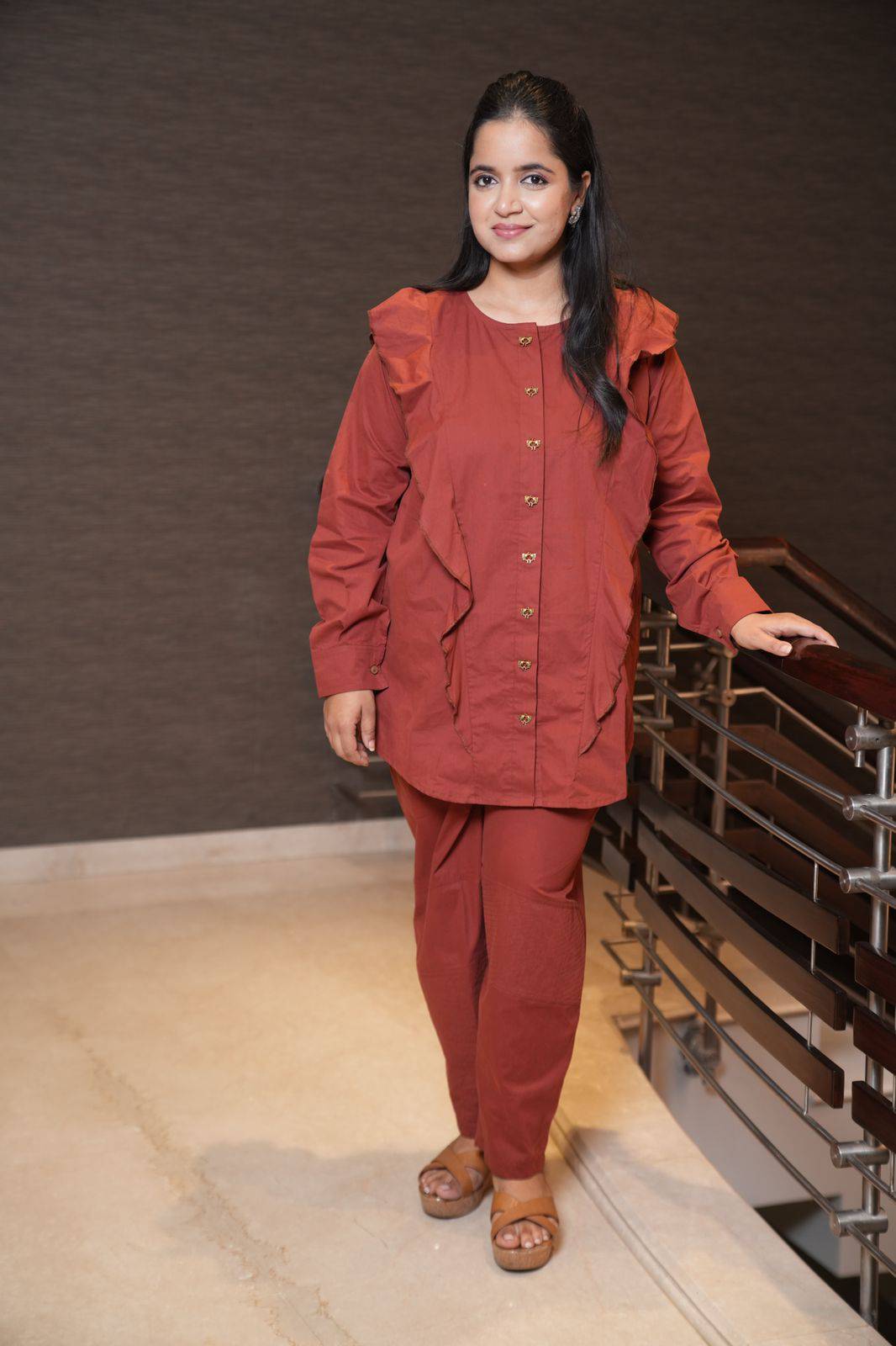 Rust cotton poplin set - Visramaa
